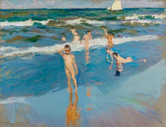 Bambini in mare, spiaggia di Valencia